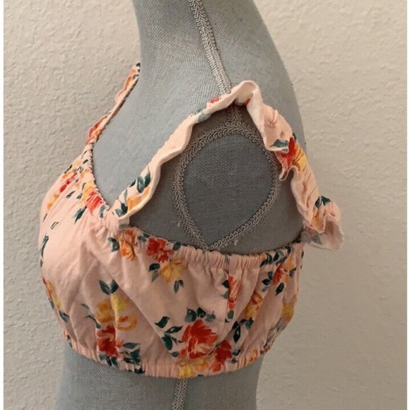 Pac Sun Me To We Sleeveless Crop Top Shirt Blouse Floral Small S Excellent - Picture 3 of 7